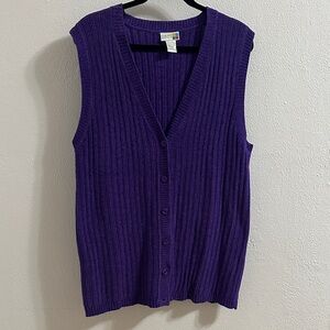 Cozy Purple V-Neck Sweater Vest